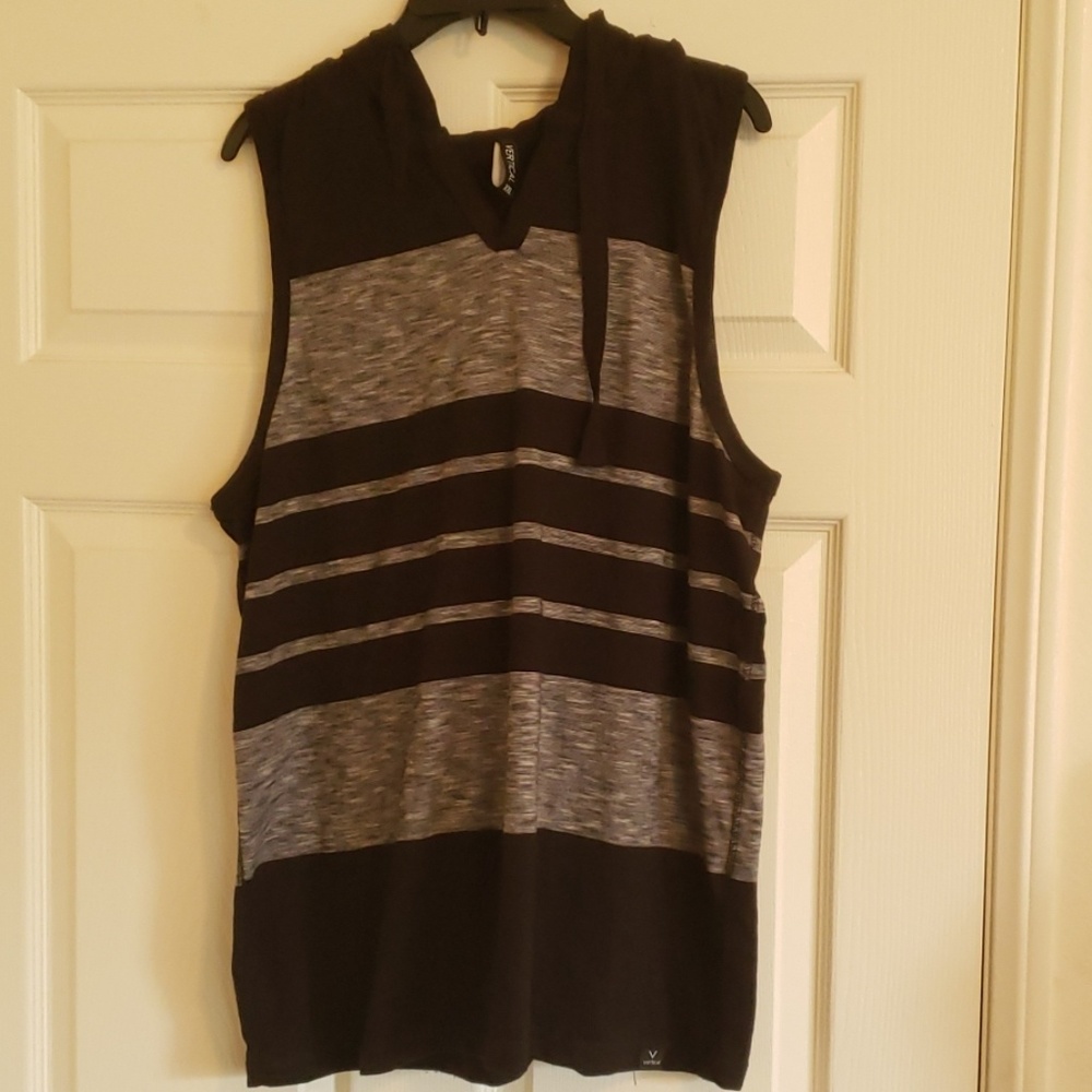Vertical Sleeveless Hoodie